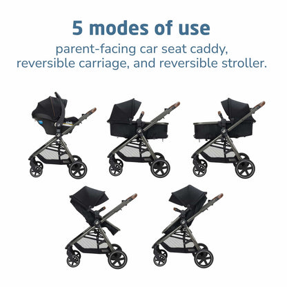 Maxi-Cosi Zelia 2 Luxe 5-in-1 Modular Travel System - Onyx Sand