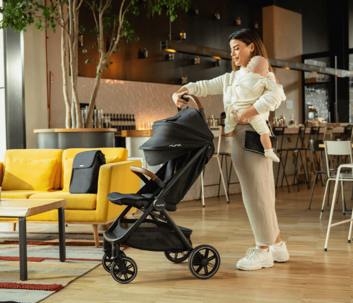 nuna trvl lx stroller - caviar Nuna TRVL LX Self-Folding Compact Stroller