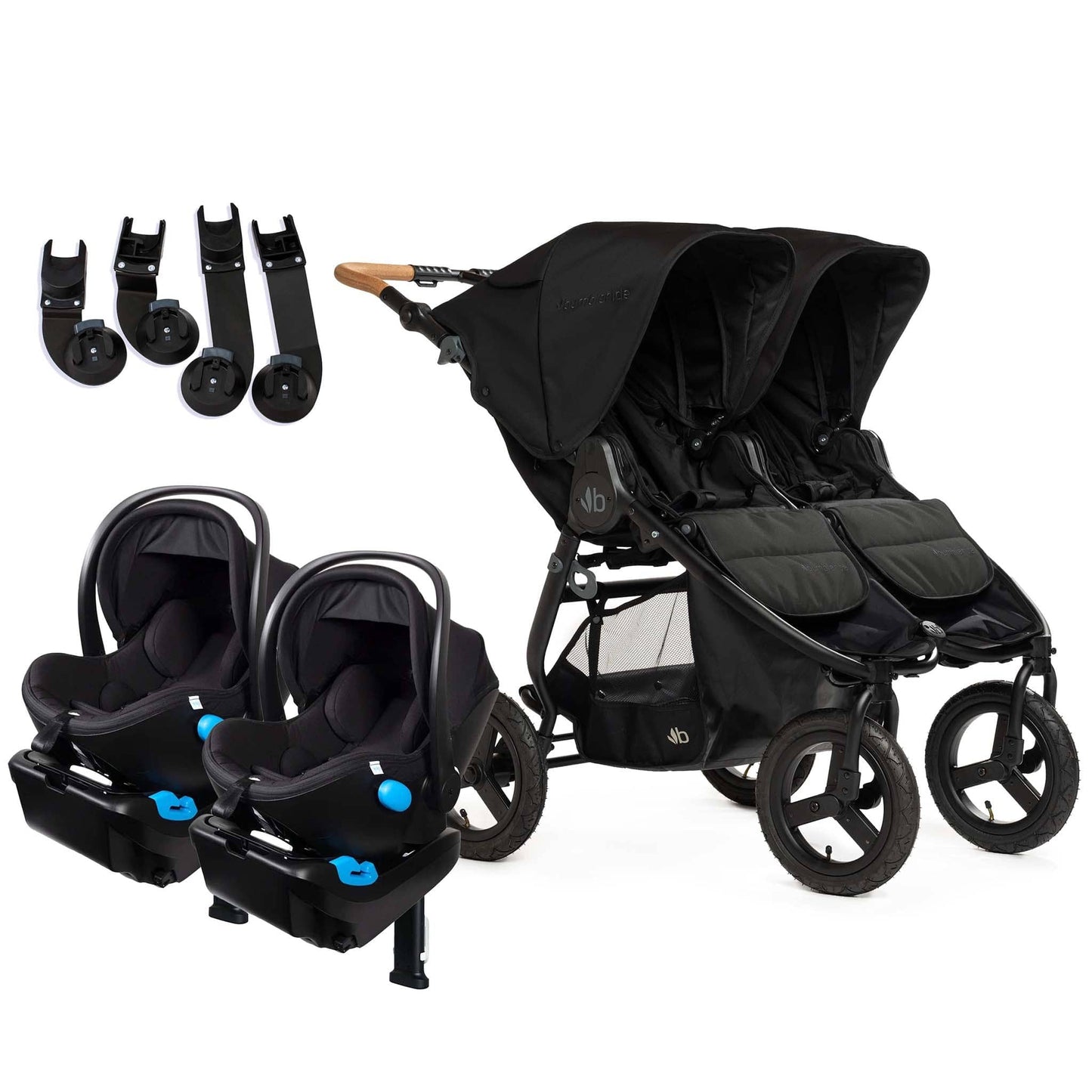 Bumbleride Indie Twin + Clek Liing Twin Travel System Bundle - Black / Railroad Ziip - TWIN-IT-985LC-LG24U1-RRB2