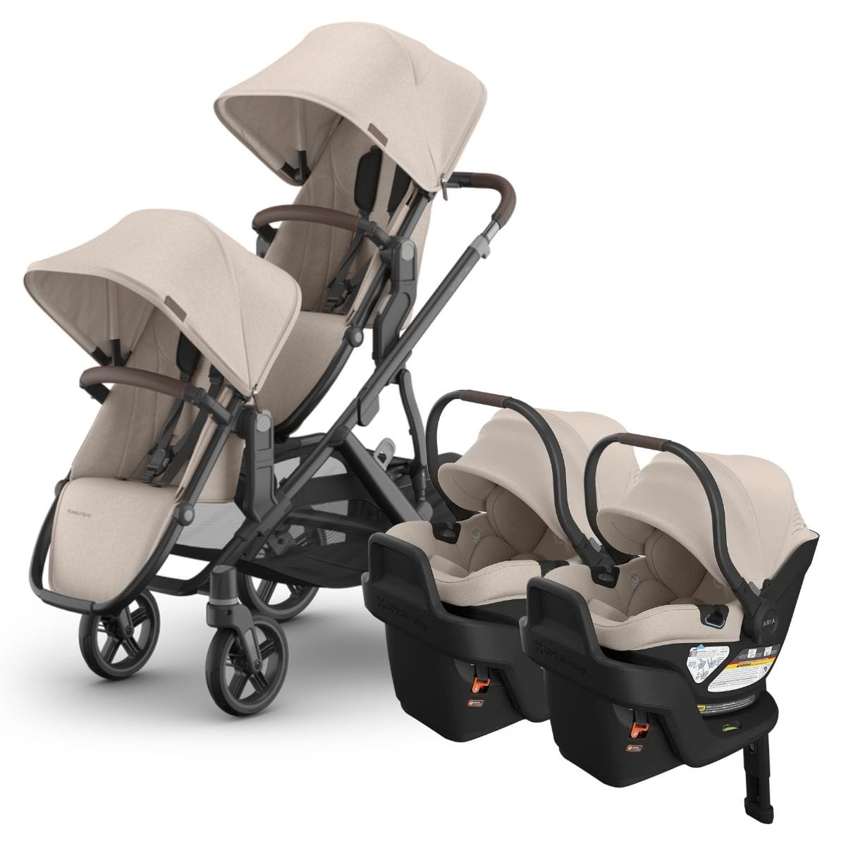 UPPAbaby Vista V3 Twin Stroller with RumbleSeat V3 + Aria V2 Travel System Bundle - Ada / Ada