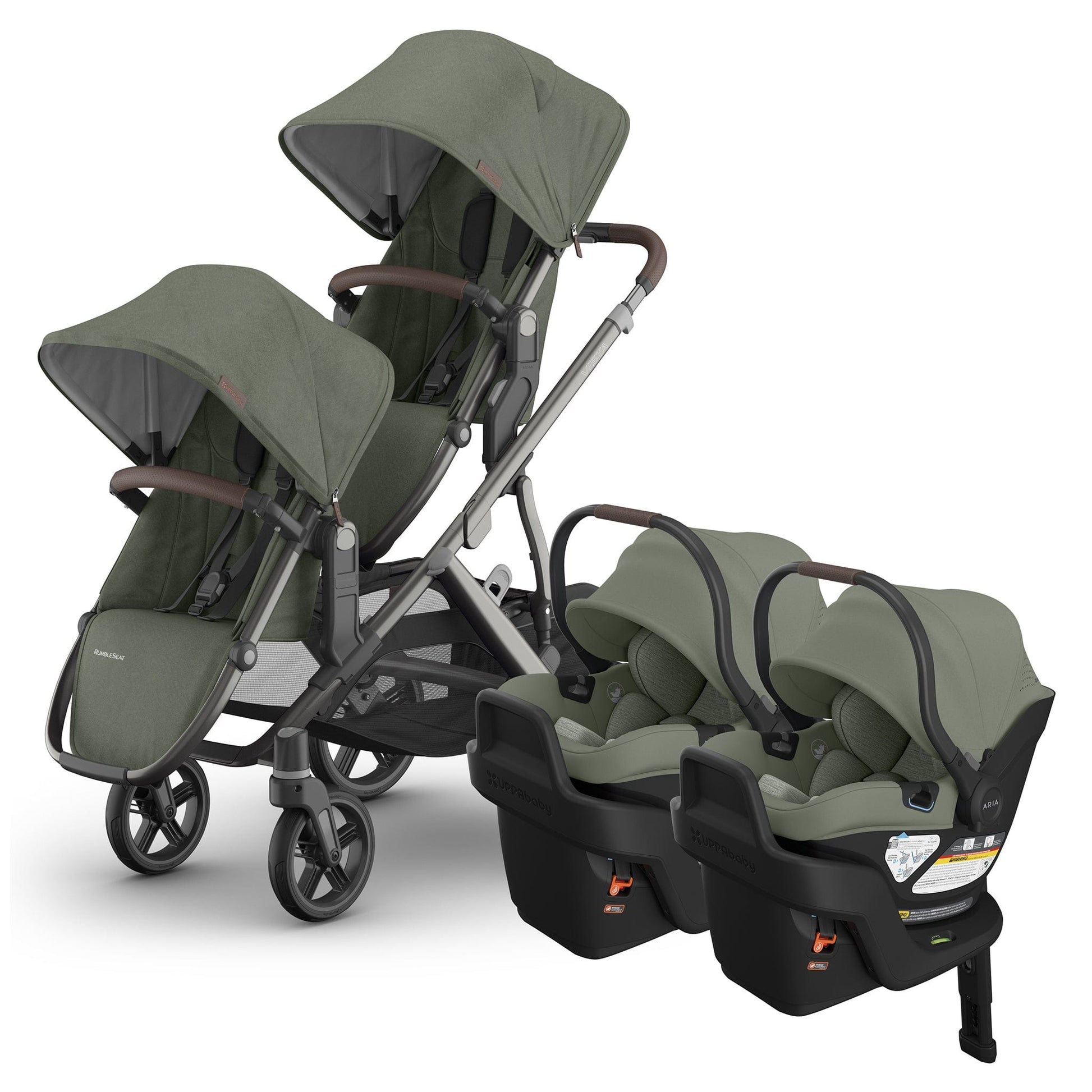 UPPAbaby Vista V3 Twin Stroller with RumbleSeat V3 + Aria V2 Travel System Bundle - Evelyn / Evelyn - TWIN-V3-TRVL-ARIA-V2-0303-VSO-NA-EVE