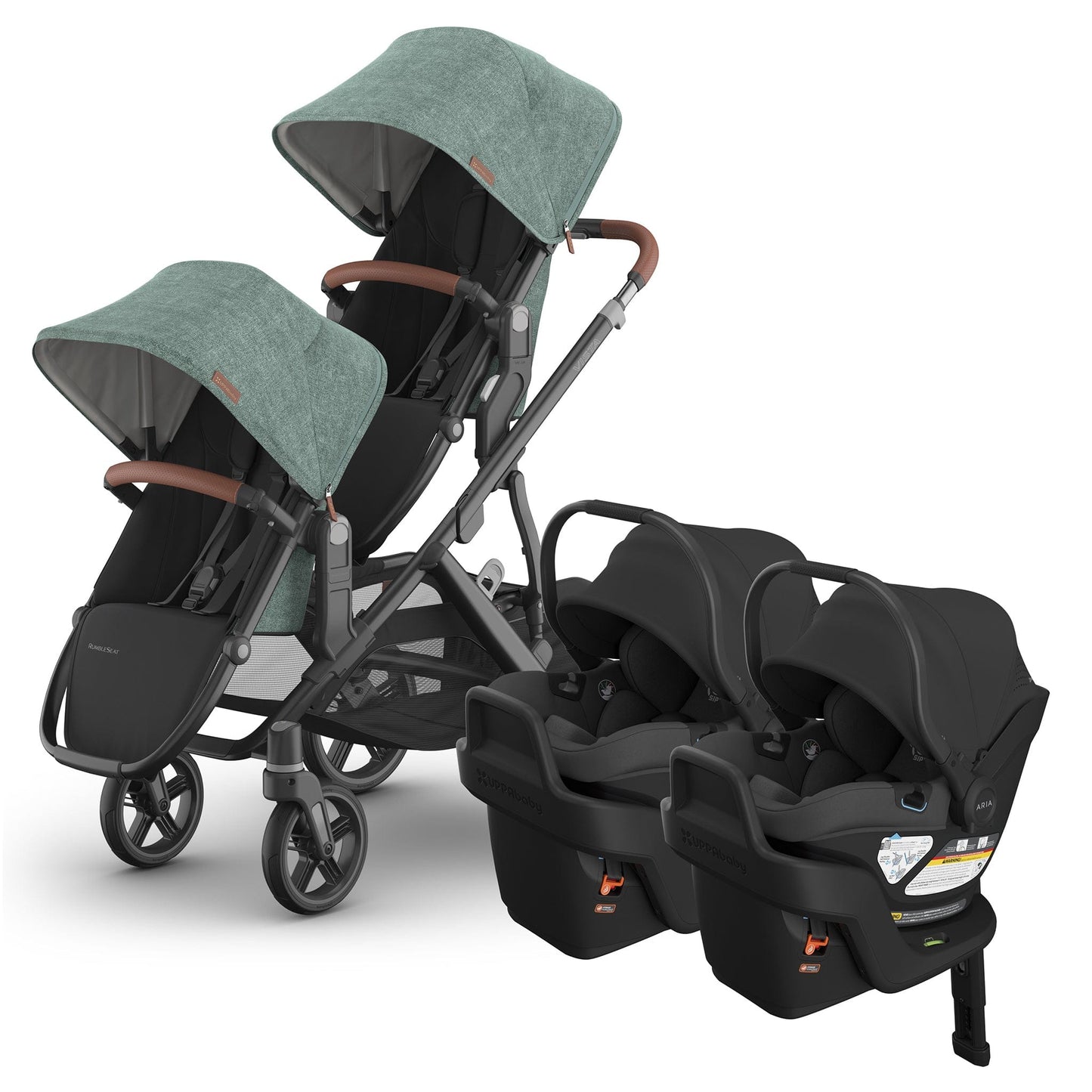 UPPAbaby Vista V3 Twin Stroller with RumbleSeat V3 + Aria V2 Travel System Bundle - Gwen / Jake - TWIN-V3-TRVL-ARIA-V2-0303-VSO-NA-GWN