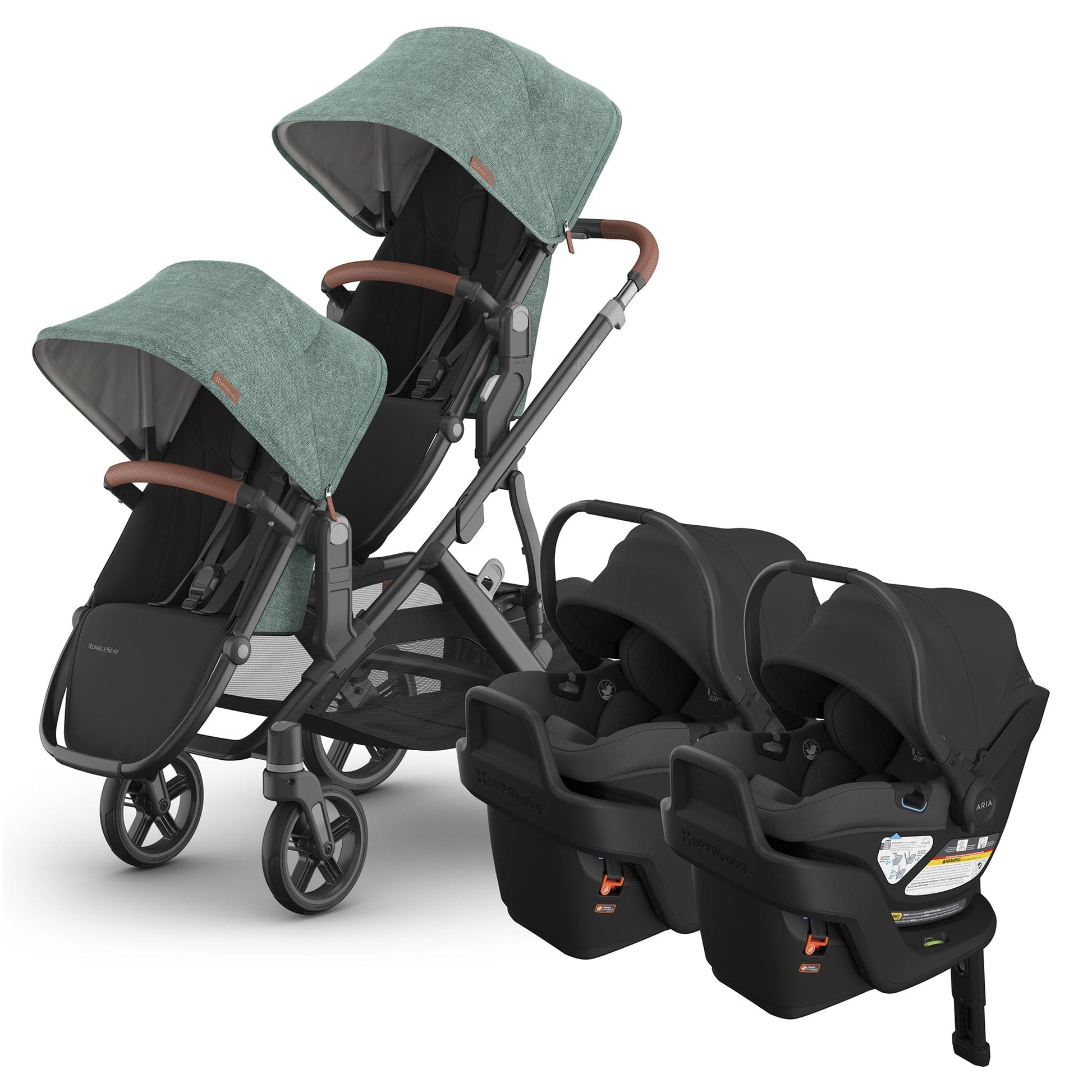 UPPAbaby Vista V3 Twin Stroller with RumbleSeat V3 + Aria V2 Travel System Bundle - Gwen / Jake - TWIN-V3-TRVL-ARIA-V2-0303-VSO-NA-GWN