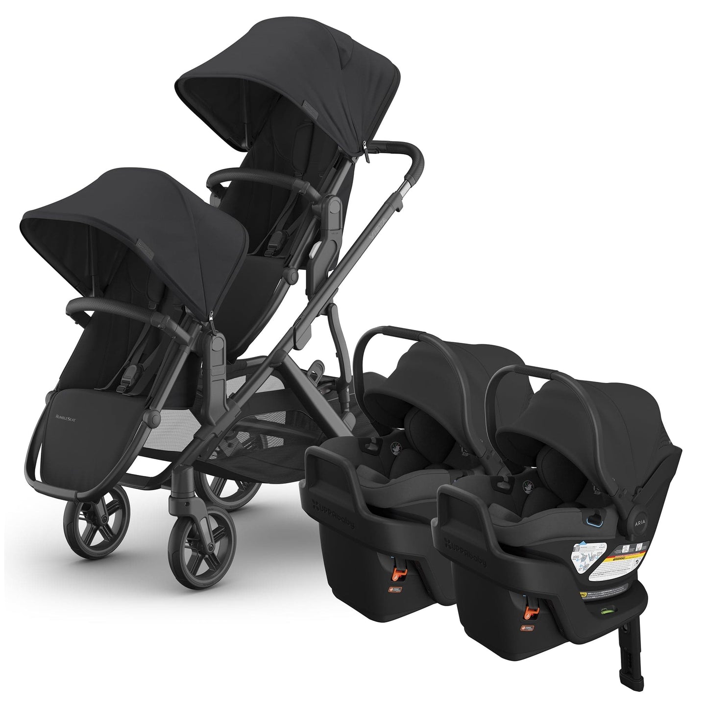 UPPAbaby Vista V3 Twin Stroller with RumbleSeat V3 + Aria V2 Travel System Bundle - Jake / Jake - TWIN-V3-TRVL-ARIA-V2-0303-VSO-NA-JKE