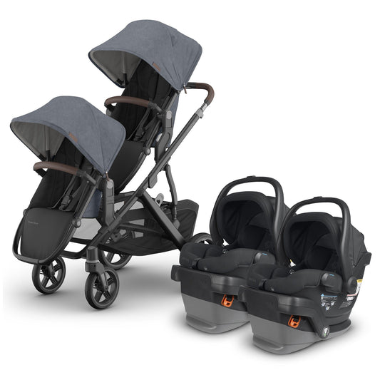 UPPAbaby Vista V3 Twin Stroller with RumbleSeat V3 + Mesa V2 Travel System Bundle - Julian / Jake - TWIN-V3-TRVL-MESA-V2-0303-VSO-NA-JUL