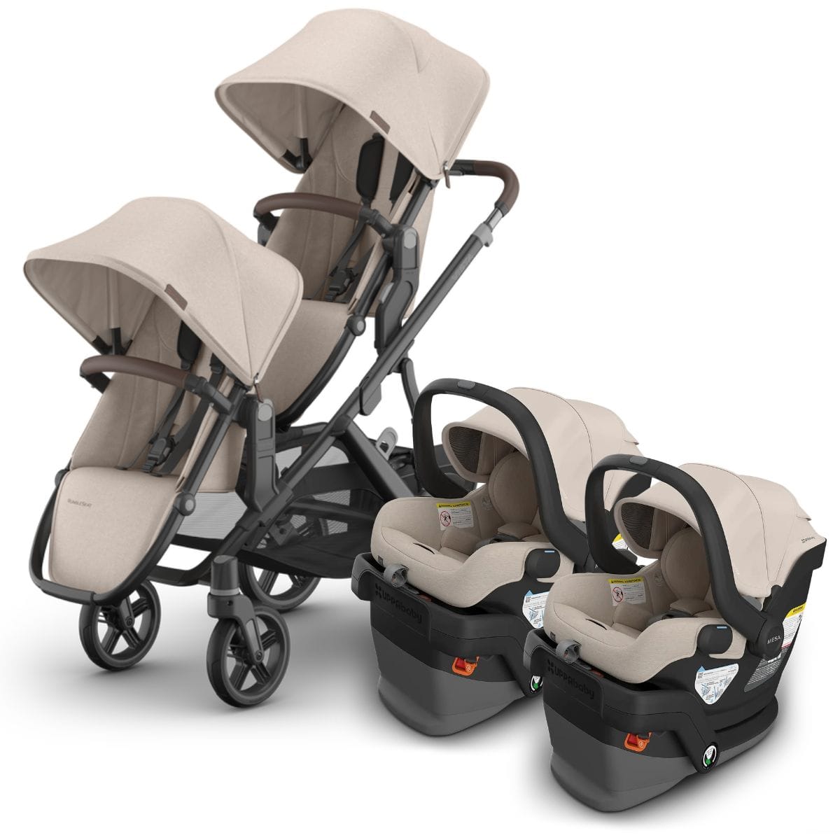UPPAbaby Vista V3 Twin Stroller with RumbleSeat V3 + Mesa V3