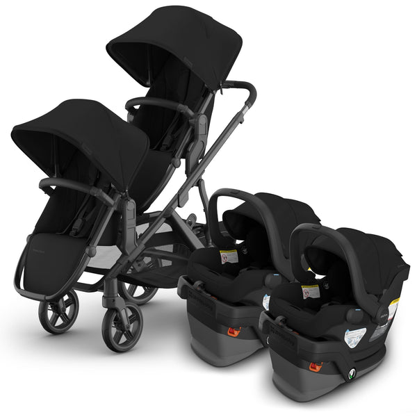 UPPAbaby Vista V3 Twin Stroller with RumbleSeat V3 + Mesa V3 Travel System Bundle
