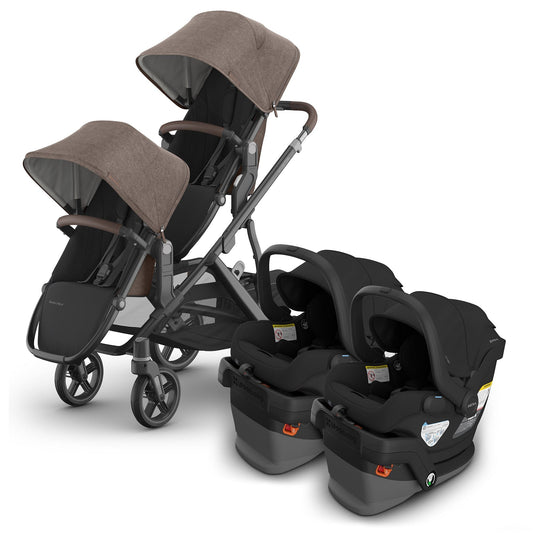 UPPAbaby Vista V3 Twin Stroller with RumbleSeat V3 + Mesa V3 Travel System Bundle - Owen / Jake - TWIN-V3-TRVL-MESA-V3-0303-VSO-NA-OWN