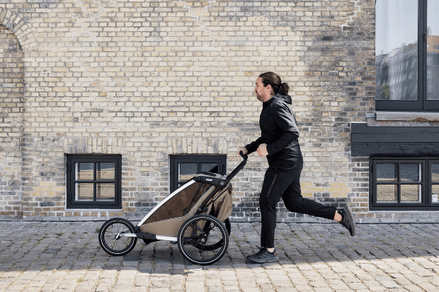 chariot double bike stroller Thule Chariot Cross 2 Double Multisport Bike Trailer + Stroller