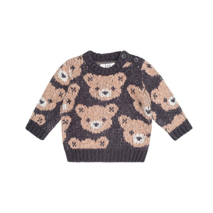Huxbaby Soft Black Hux Sponge Pullover, 3-6M