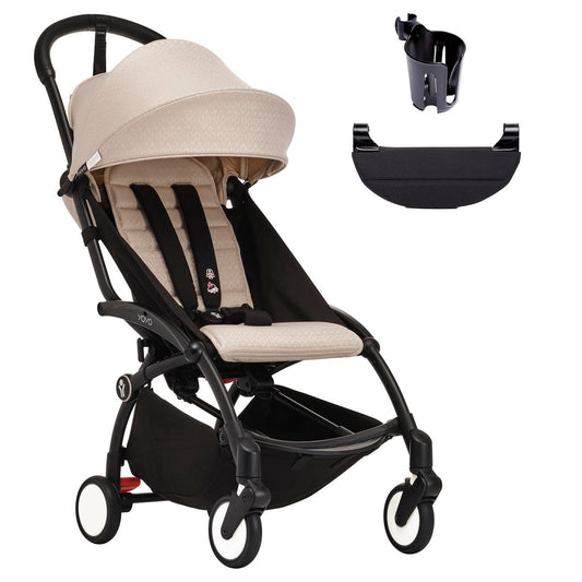Stokke YOYO3 Ultra Compact 6+ Stroller + Essentials Bundle - Black / Bonpoint - 676000-655101-646701