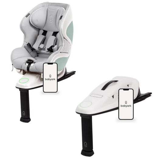 Babyark Smart Convertible Car Seat + Extra Base Bundle - Eggshell White / Glacier Ice - BASES-G011011010-06-03