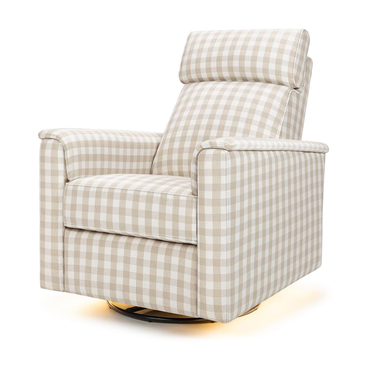 Namesake Willa Pro Power Recliner and Swivel Glider with Power Headrest, Lumbar & Light - Tan Gingham - M17182TGH