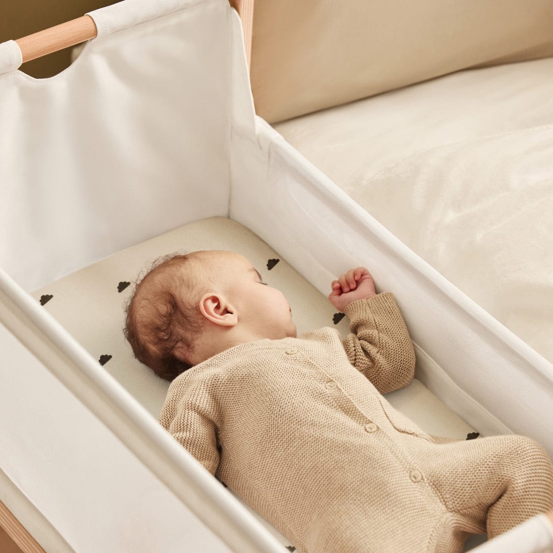 Snuz Bassinet Fitted Sheets, 2 Pack - Sand/Cloud - USBD028BO