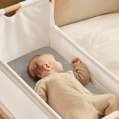 Snuz Bassinet Fitted Sheets, 2 Pack - Grey/Star - USBD028BR