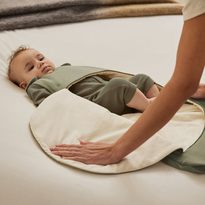 Snuz SnuzPouch Sleeping Bag, 1.0 TOG - Sage/Cross (0-6 months) - USSW008AF