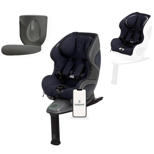 Babyark Smart Convertible Car Seat + Exta Cover + Cup Holder Foodie Bundle - Charcoal Grey / Midnight Blue - FOODIE-G011011010-05-02