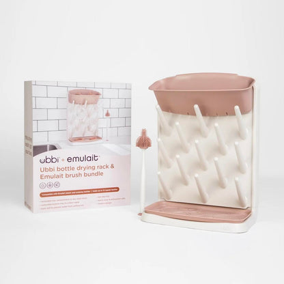 Emulait x Ubbi Drying Rack & Bottle Cleaning Brush - AS-CO-DRBB-UB