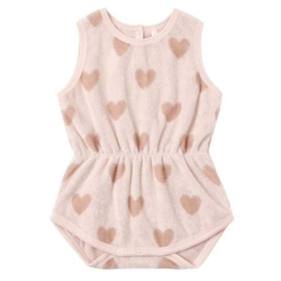 Rylee + Cru Cinch Playsuit Hearts - Petal, 6-12M