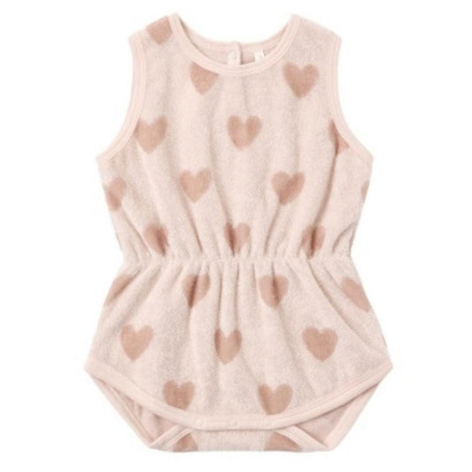 Rylee + Cru Cinch Playsuit Hearts - Petal, 6-12M