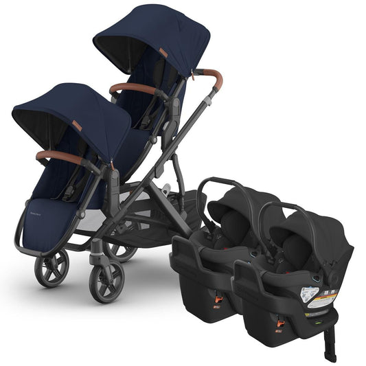 UPPAbaby Vista V3 Twin Stroller with RumbleSeat V3 + Aria Travel System Bundle - Noa / Jake - TWIN-V3-TRVL-ARIA-0303-VSO-NA-NOA