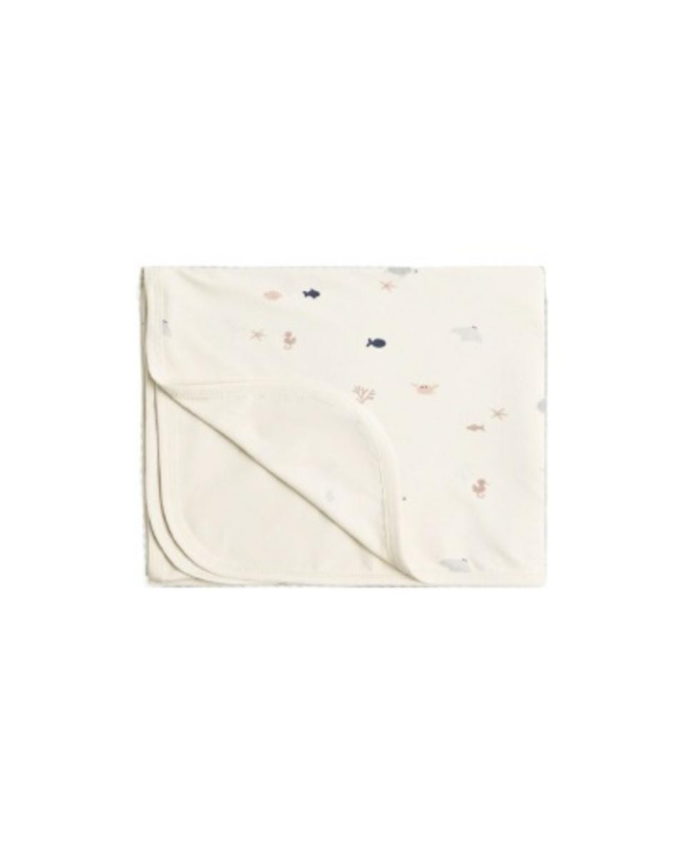 Quincy Mae Bamboo Swaddle Sea Life - Natural