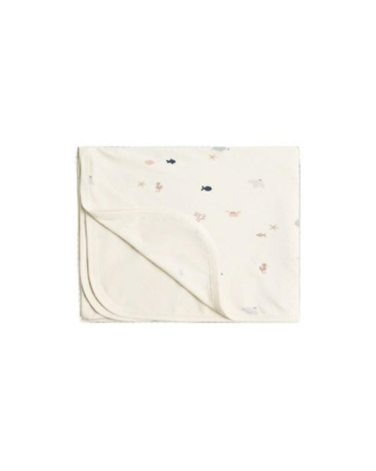 Quincy Mae Bamboo Swaddle Sea Life - Natural