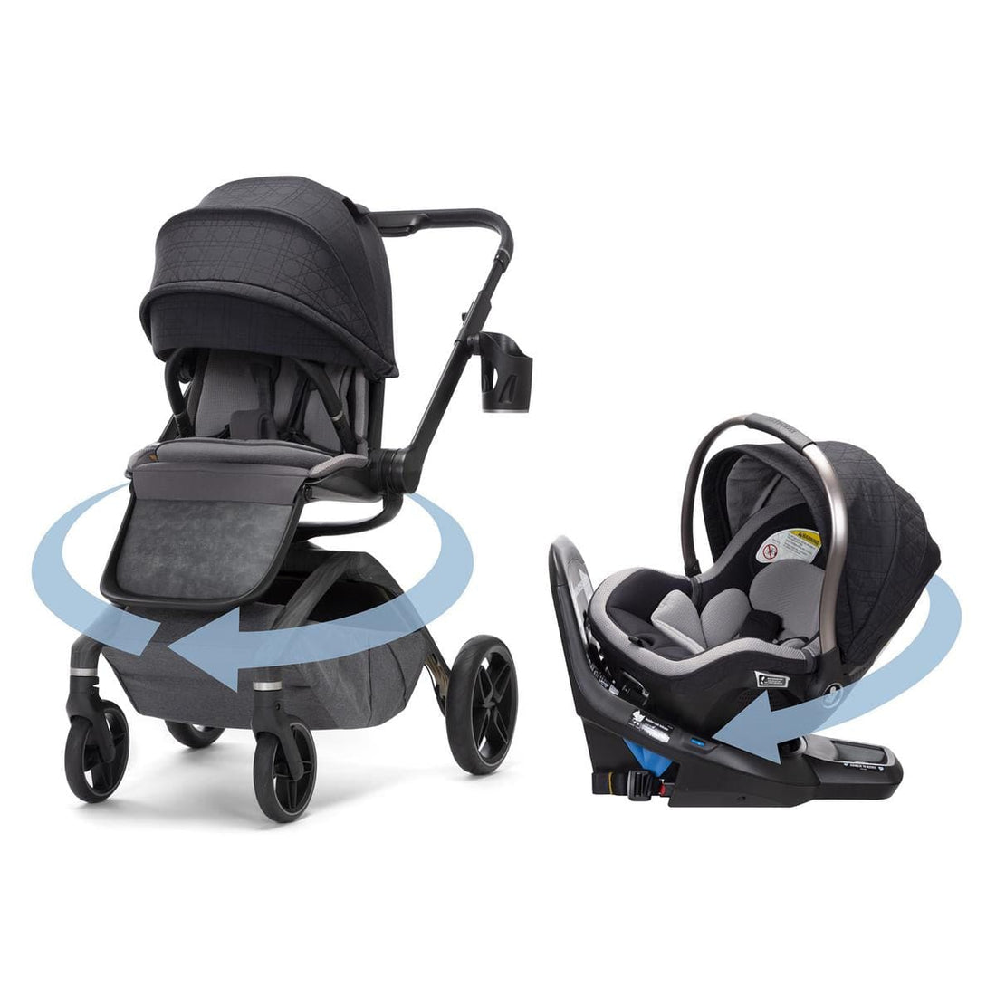 Maxi-Cosi Tana 360 + Peri 180 Rotating Infant Car Seat Travel System Bundle - Onyx Heritage - CV452HCV-IC397HCV