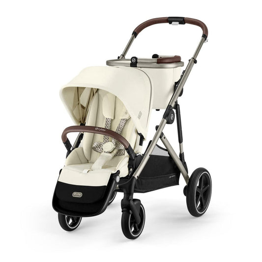 Cybex OPEN BOX Gazelle S Single-to-Double Stroller - Taupe Frame / Seashell Beige - 522002367-OB