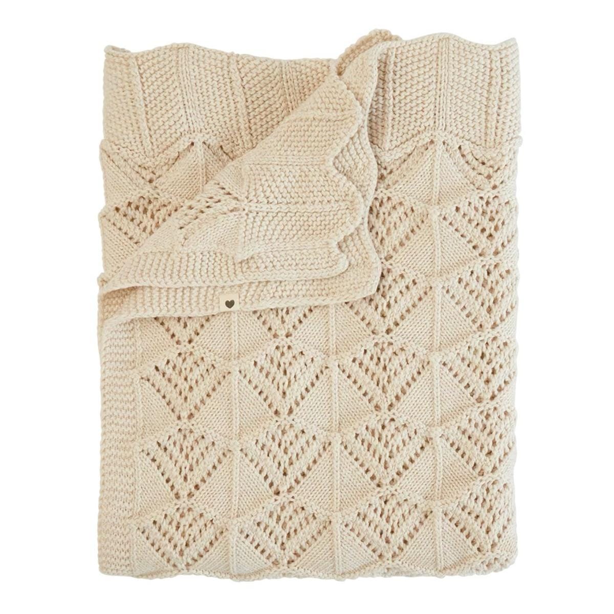 BIBS Knitted Blanket, Wavy - Ivory - 9406216