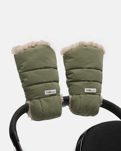 7AM Enfant Warmmuffs 212 - Woodland / Greige Faux Fur, OS