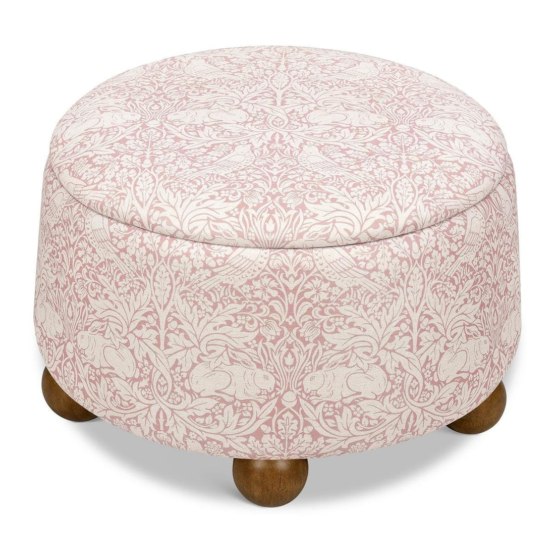 Morris & Co. x Namesake Tuffet Storage Ottoman - Pure Brer Rabbit in Rose - M30985PBRRDF