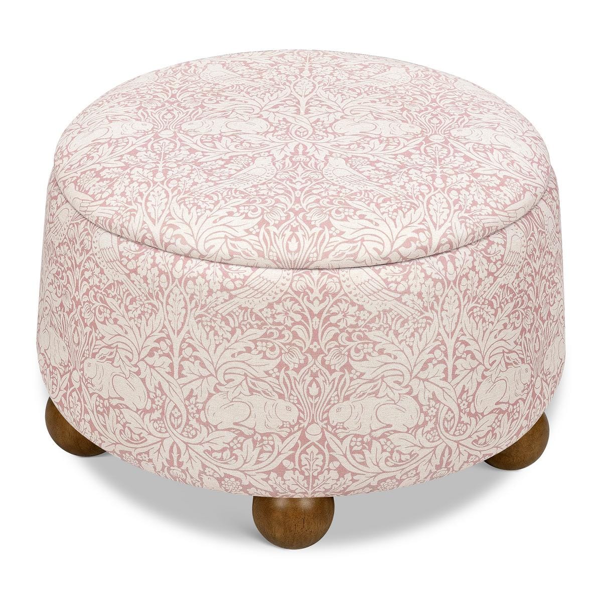 Morris & Co. x Namesake Tuffet Storage Ottoman - Pure Brer Rabbit in Rose - M30985PBRRDF