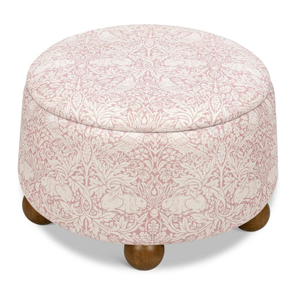 Morris & Co. x Namesake Tuffet Storage Ottoman - Pure Brer Rabbit in Rose - M30985PBRRDF