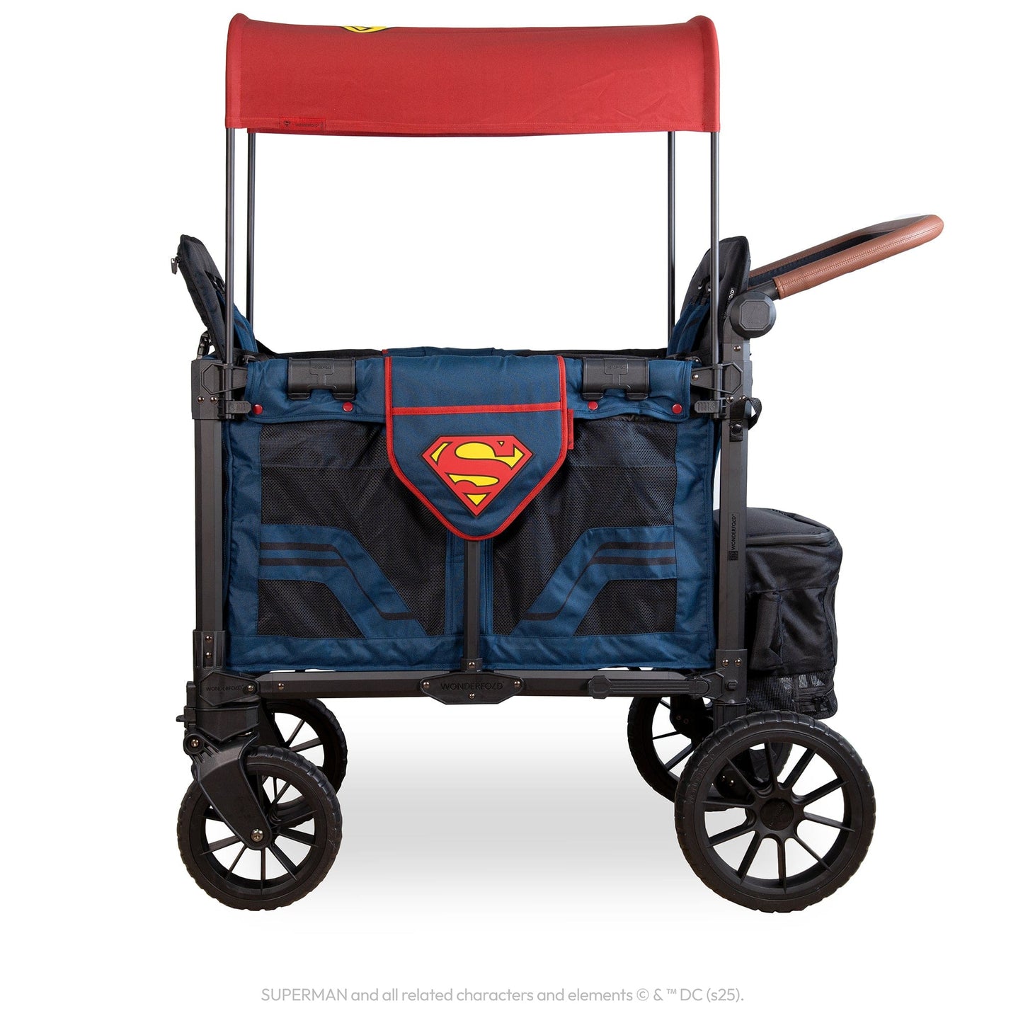 WonderFold W2 Luxe Pro (2 Seater) Double Stroller Wagon - Superman - W2LUXP-WBSP