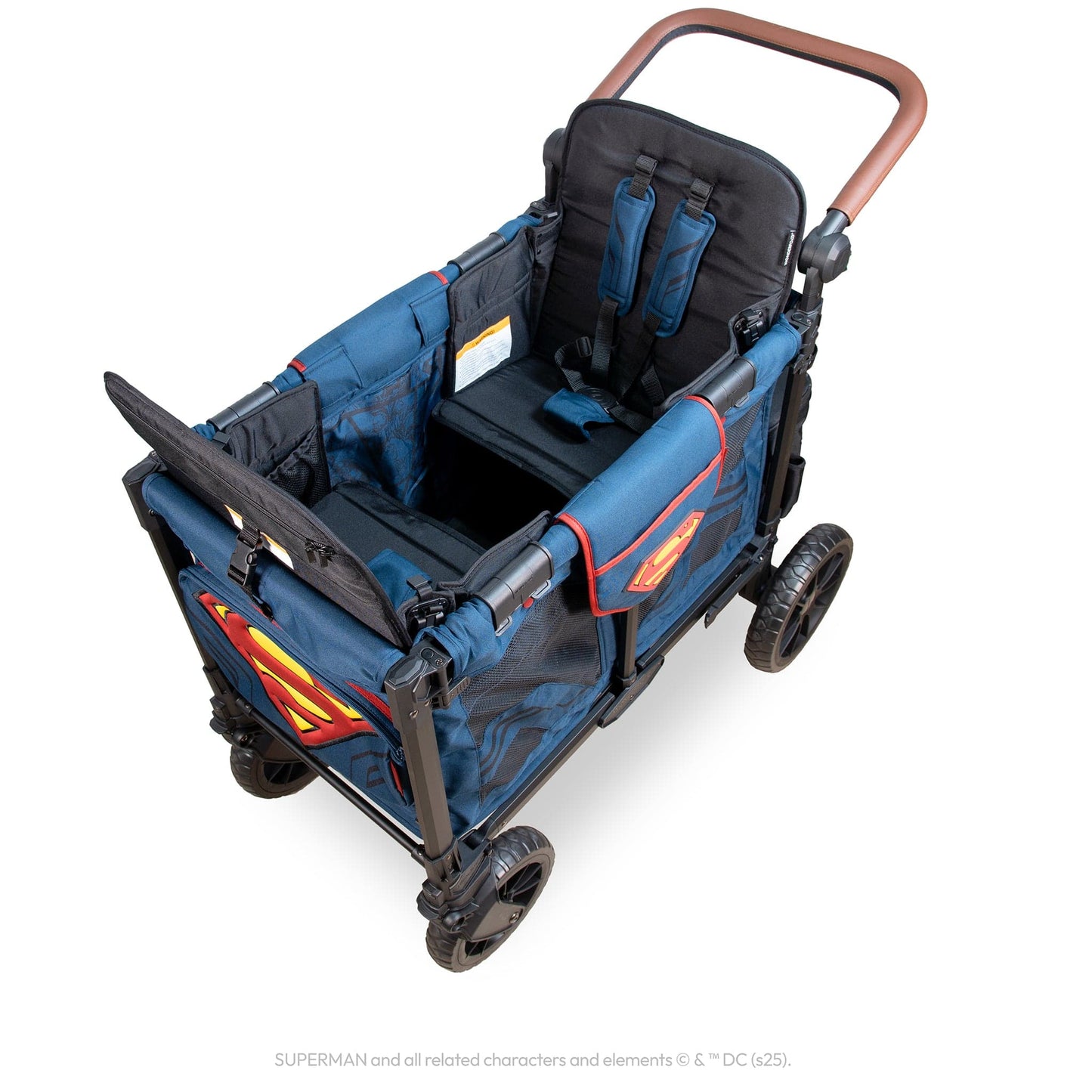 WonderFold W2 Luxe Pro (2 Seater) Double Stroller Wagon - Superman - W2LUXP-WBSP