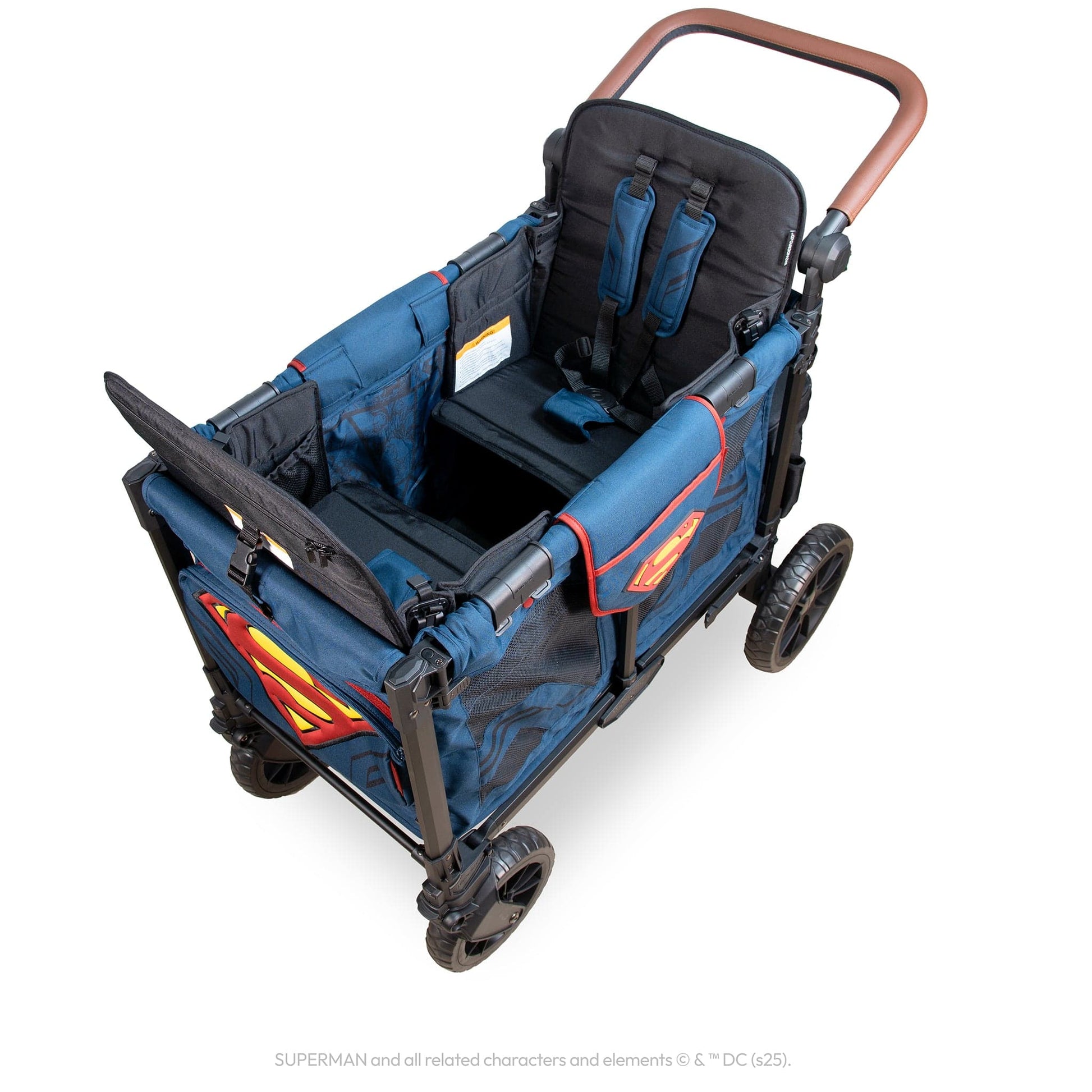 WonderFold W2 Luxe Pro (2 Seater) Double Stroller Wagon - Superman - W2LUXP-WBSP