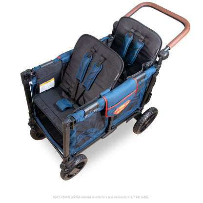 WonderFold W2 Luxe Pro (2 Seater) Double Stroller Wagon - Superman - W2LUXP-WBSP