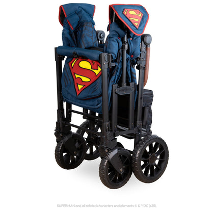 WonderFold W2 Luxe Pro (2 Seater) Double Stroller Wagon - Superman - W2LUXP-WBSP
