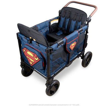 WonderFold W4 Luxe Pro (4 Seater) Stroller Wagon - Superman - W4LUXP-WBSP