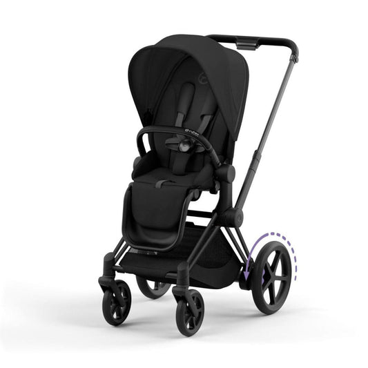 Cybex ePriam 2 Electronic Assist Stroller (One Box) - Matte Black / Sepia Black