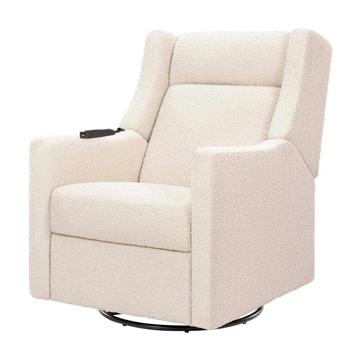 Babyletto Kiwi Deluxe Power Recliner and Swivel Glider with Heat and Massage - Performance Ivory Boucle - M11283PWB
