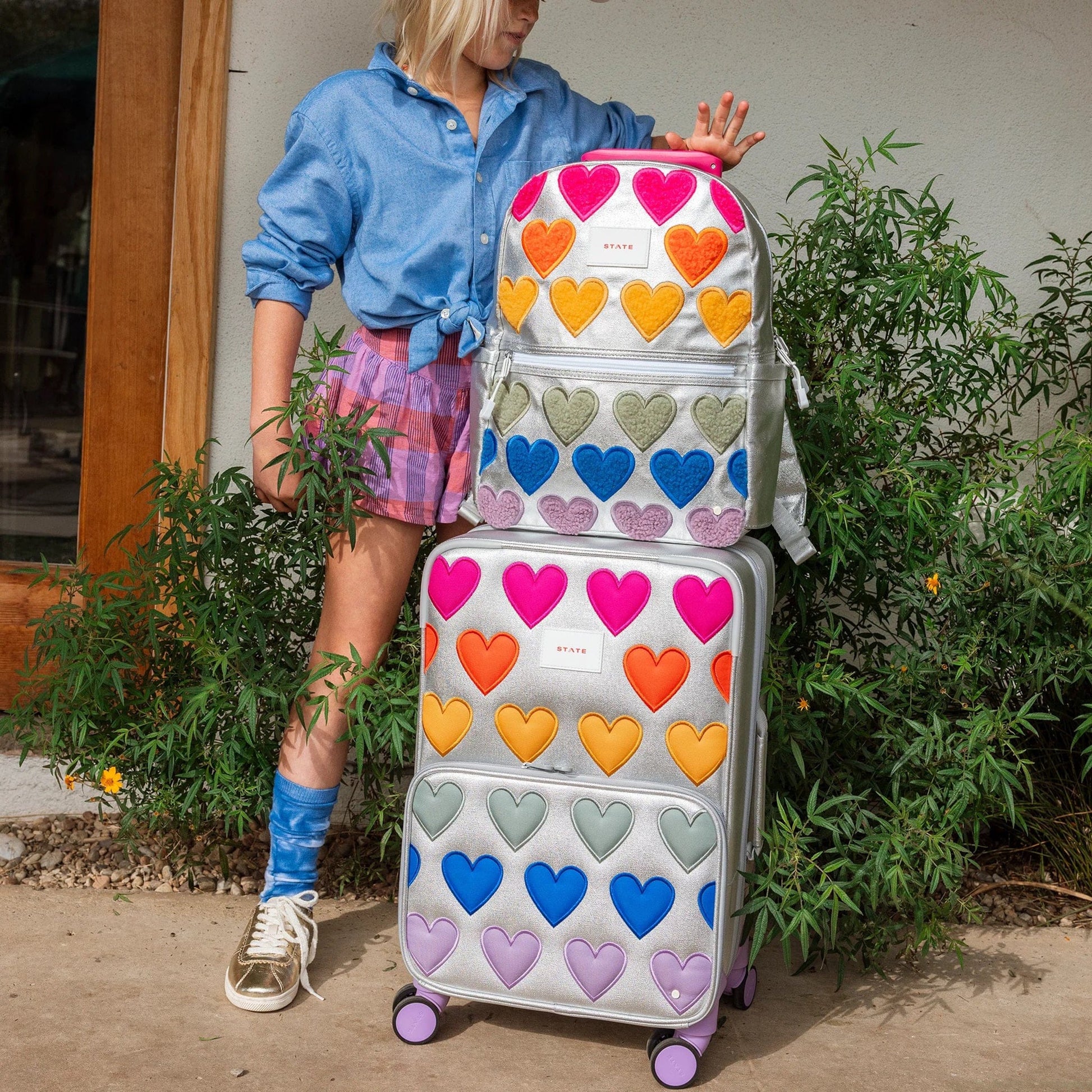 State Bags Kane Kids Backpack - Fuzzy Heart - X2564484043
