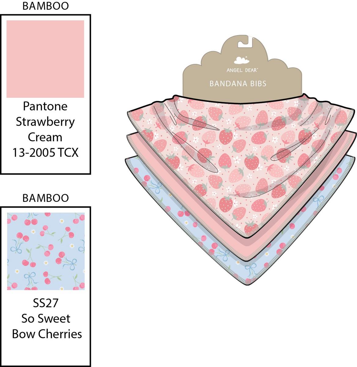Angel Dear 3 Pack Bandana Bib Set - Strawberry Bliss