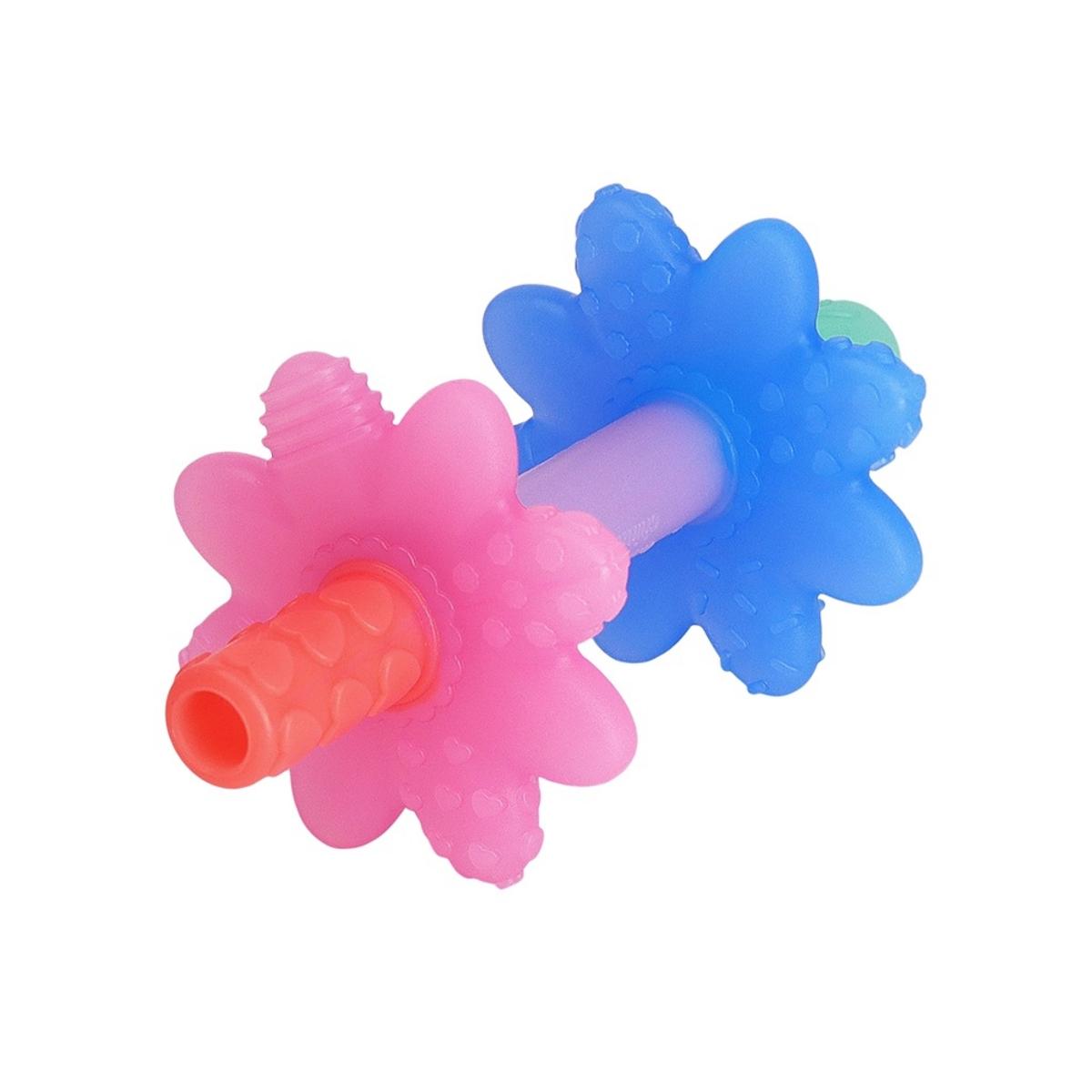 Itzy Ritzy Teensy Tubes Silicone Teething Chew Tube - Pink Rainbow - TUBE1002