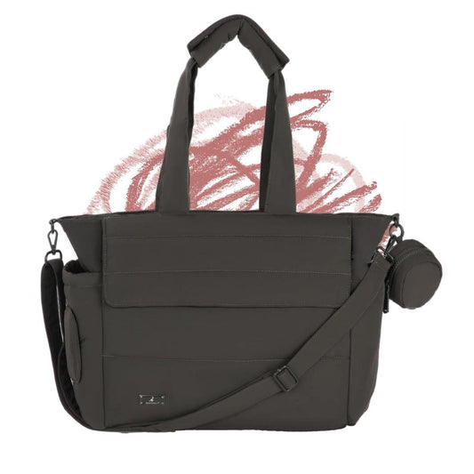 BabbleRoo Puffer Flo Diaper Tote Bag - Black