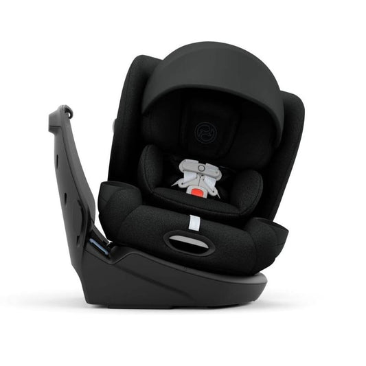 Cybex black rotating car seat with canopy and five point harness