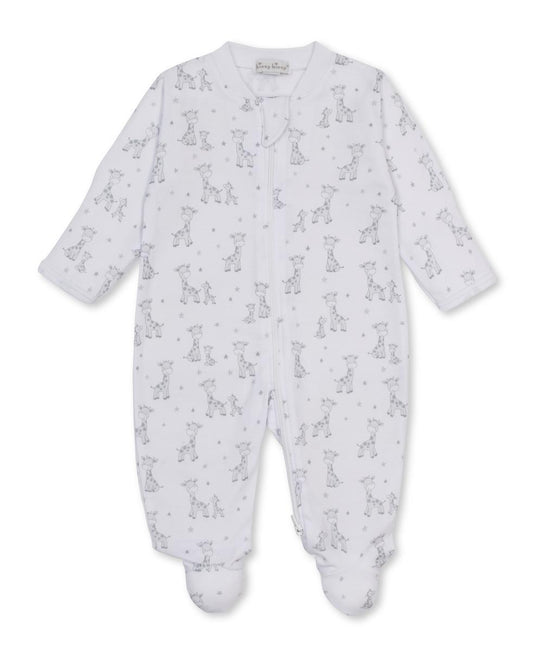 Kissy Kissy Footie w/ Zip Print - Silver, Newborn
