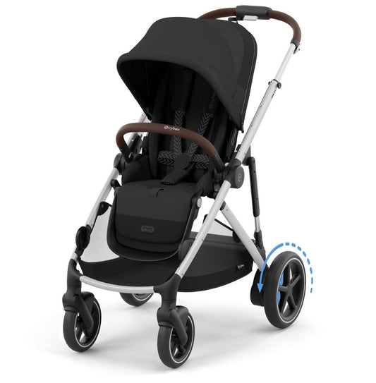 Cybex OPEN BOX eGazelle S Electronic Assist Stroller - Silver Frame / Moon Black - 524000553-OB