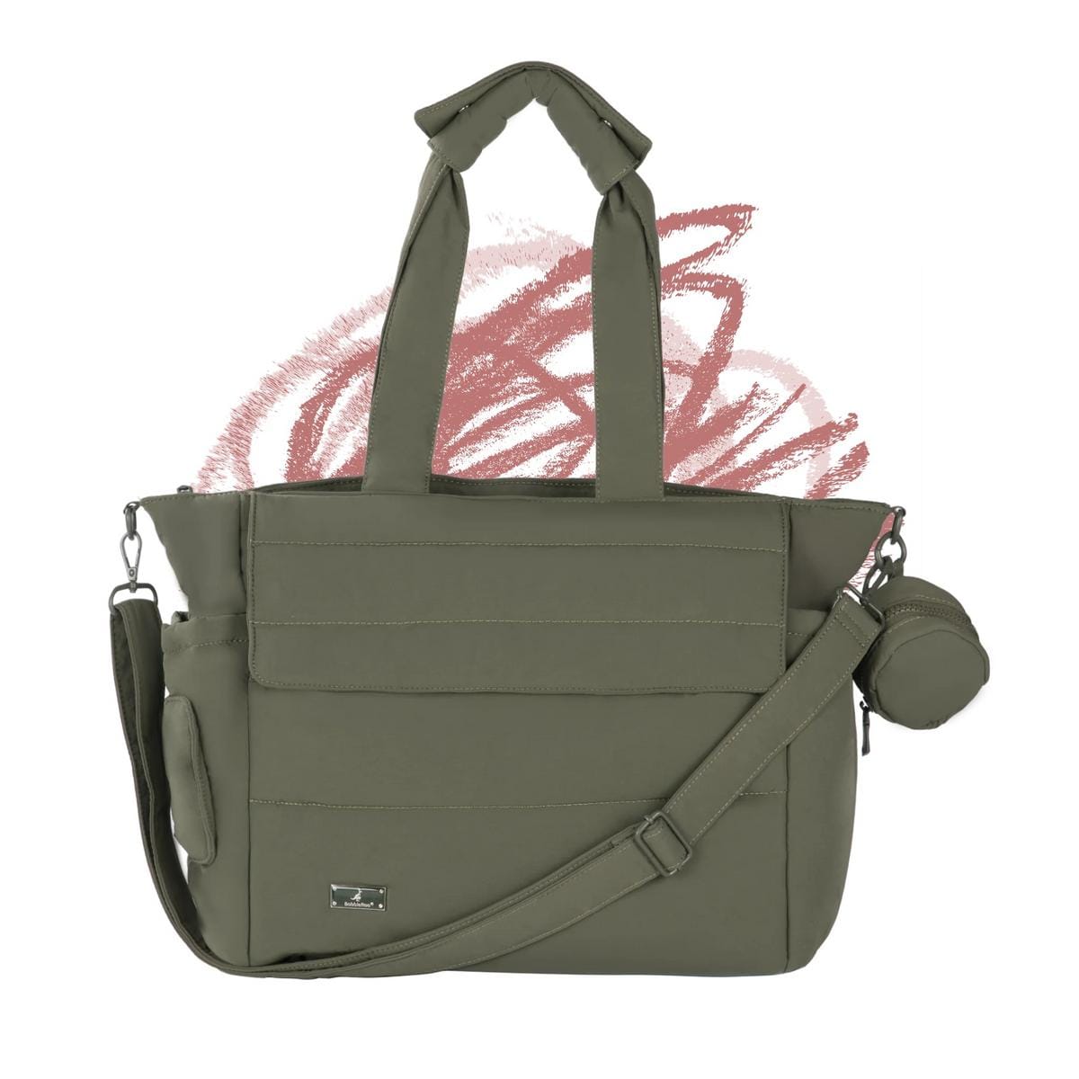 BabbleRoo Puffer Flo Diaper Tote Bag - Seaweed Green